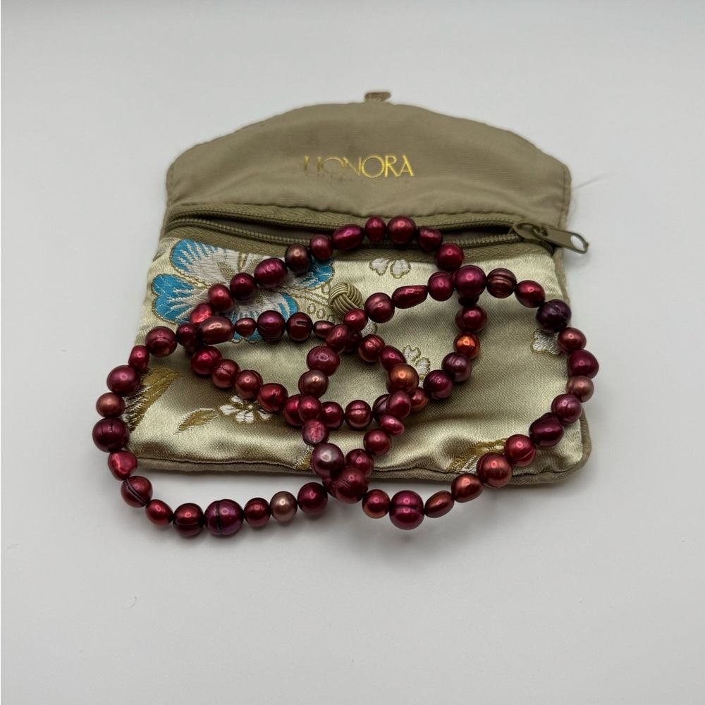 Honora Red Freshwater Pearl Bracelet Set of 3 w/ Pouch